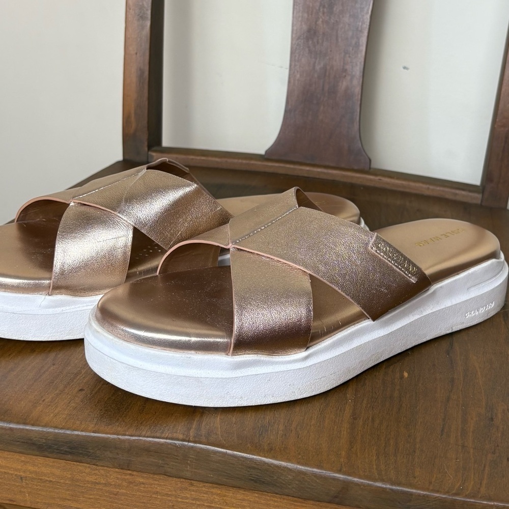 Cole Haan Metallic Rose Gold Sandals - Picture 3 of 11